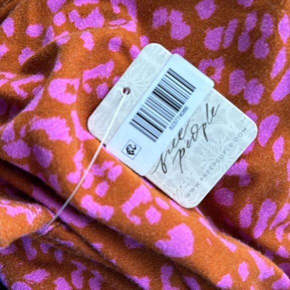 Free People NWT Marsaille mini dress in rust combo size S - Picture 6 of 6